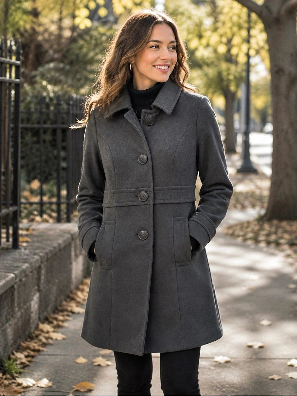 Tulle Women's Gray Belted Trench Coat Size Medium